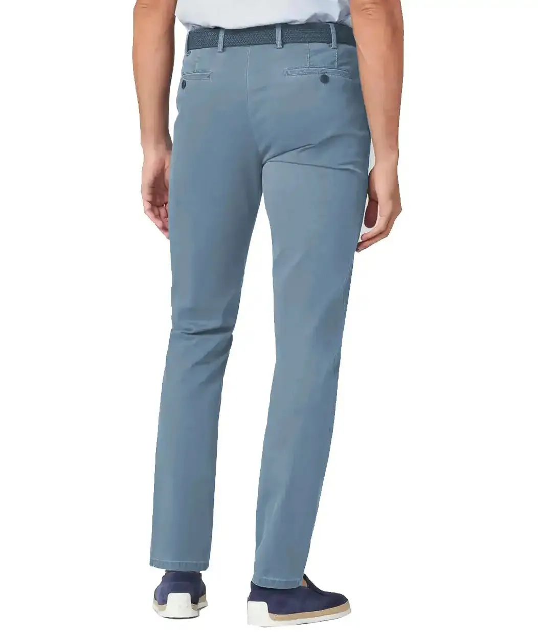 LCDN Men's Stretch Tapered Fit Chino Trousers Bruno Light Blue