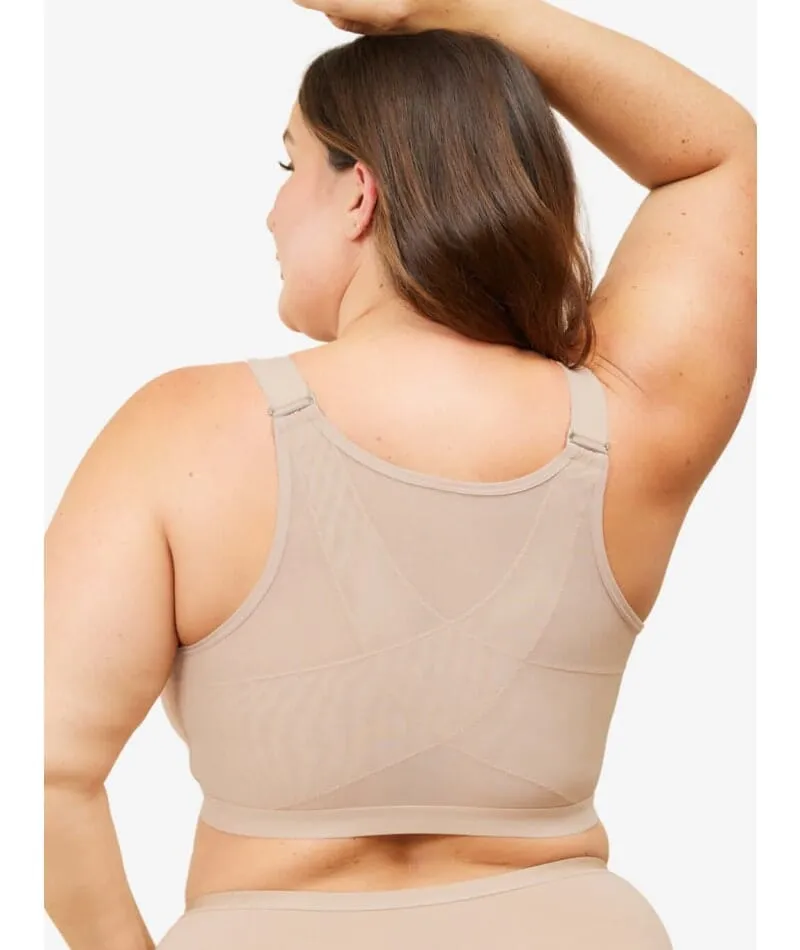 Leading Lady The Moira Front-Close Wire-Free Spacer Cup Bra - Sand