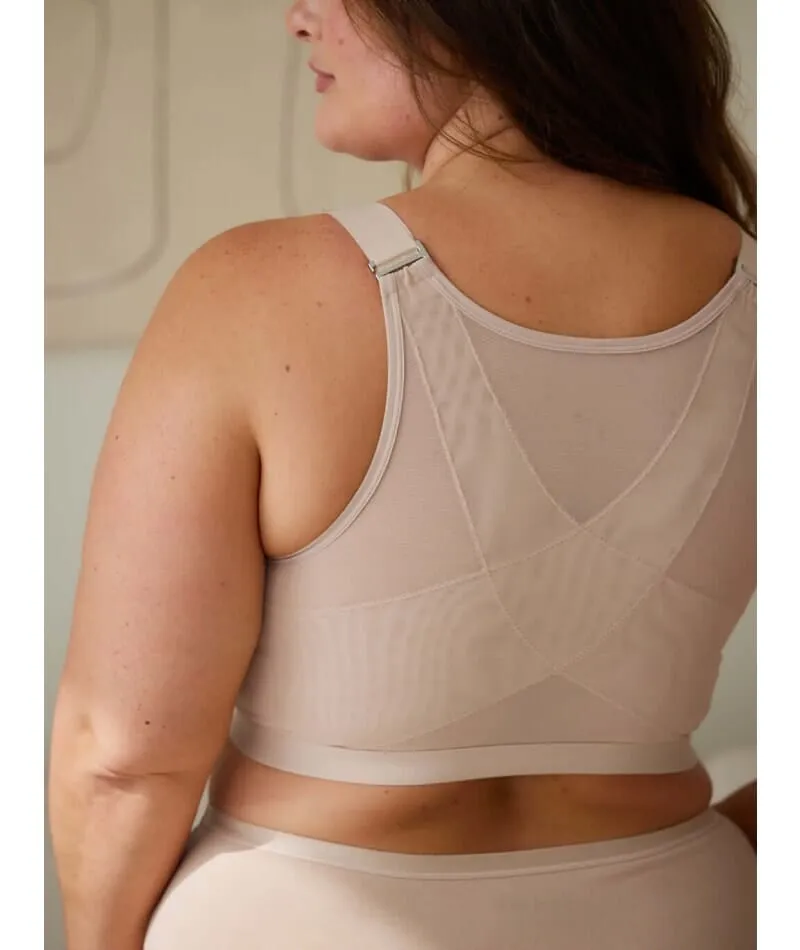 Leading Lady The Moira Front-Close Wire-Free Spacer Cup Bra - Sand