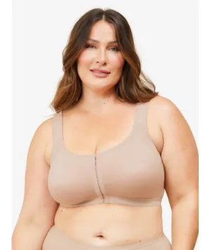 Leading Lady The Moira Front-Close Wire-Free Spacer Cup Bra - Sand
