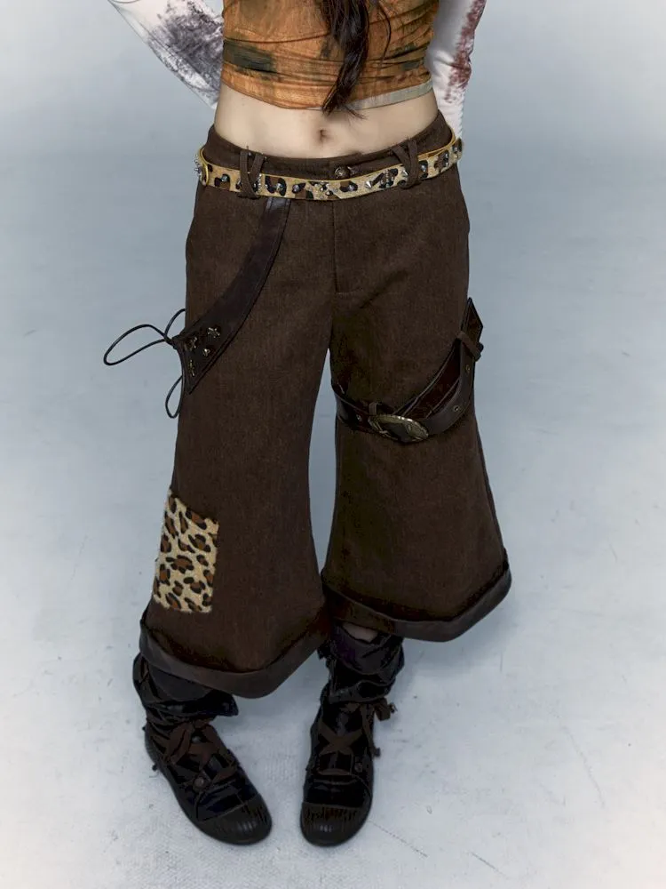 Leopard loose wide-leg pants