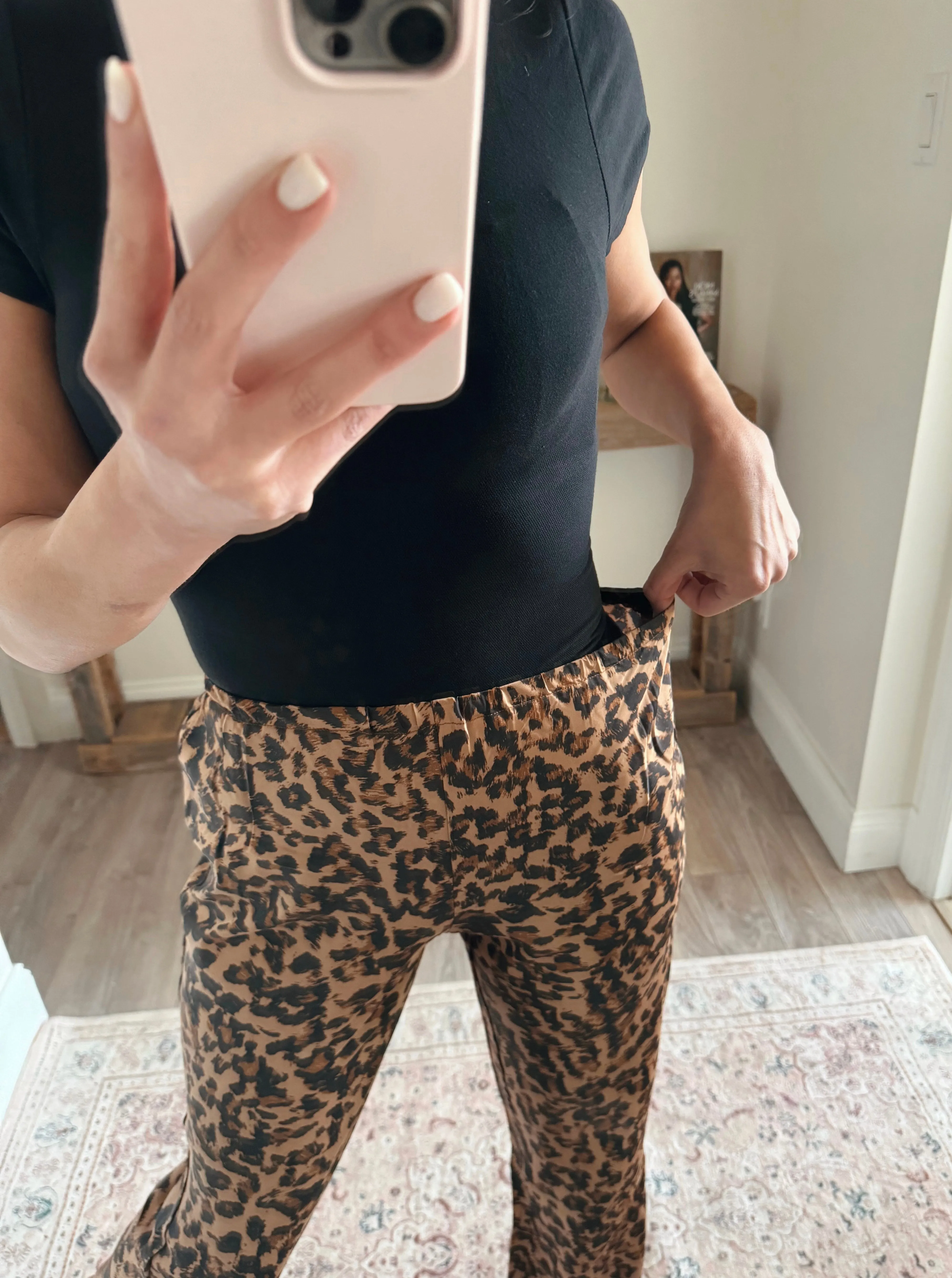 Leopard Stretch Waist Pants