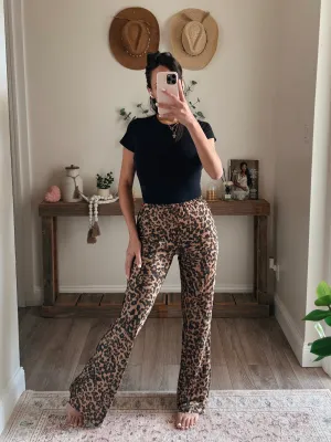 Leopard Stretch Waist Pants