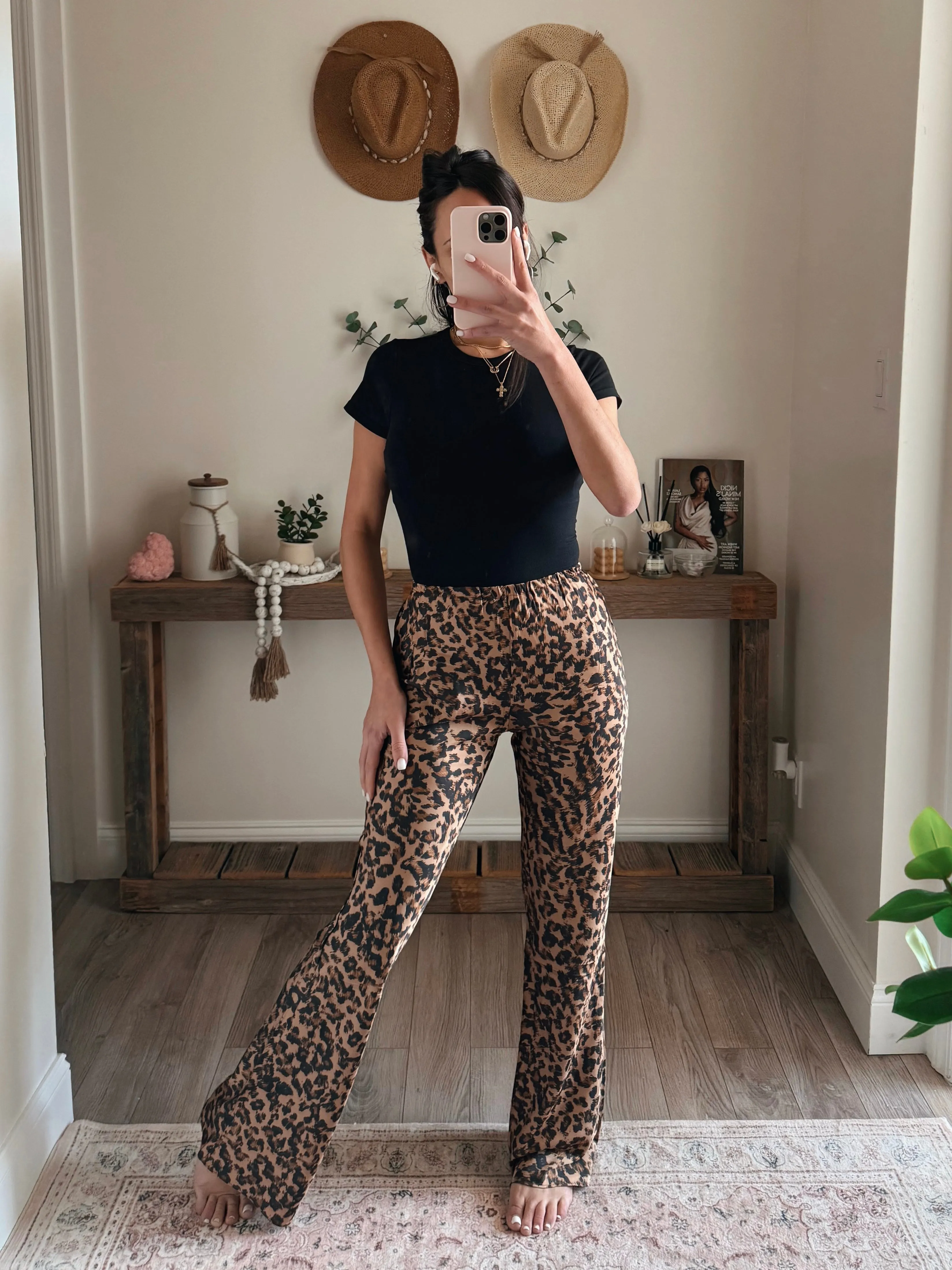 Leopard Stretch Waist Pants