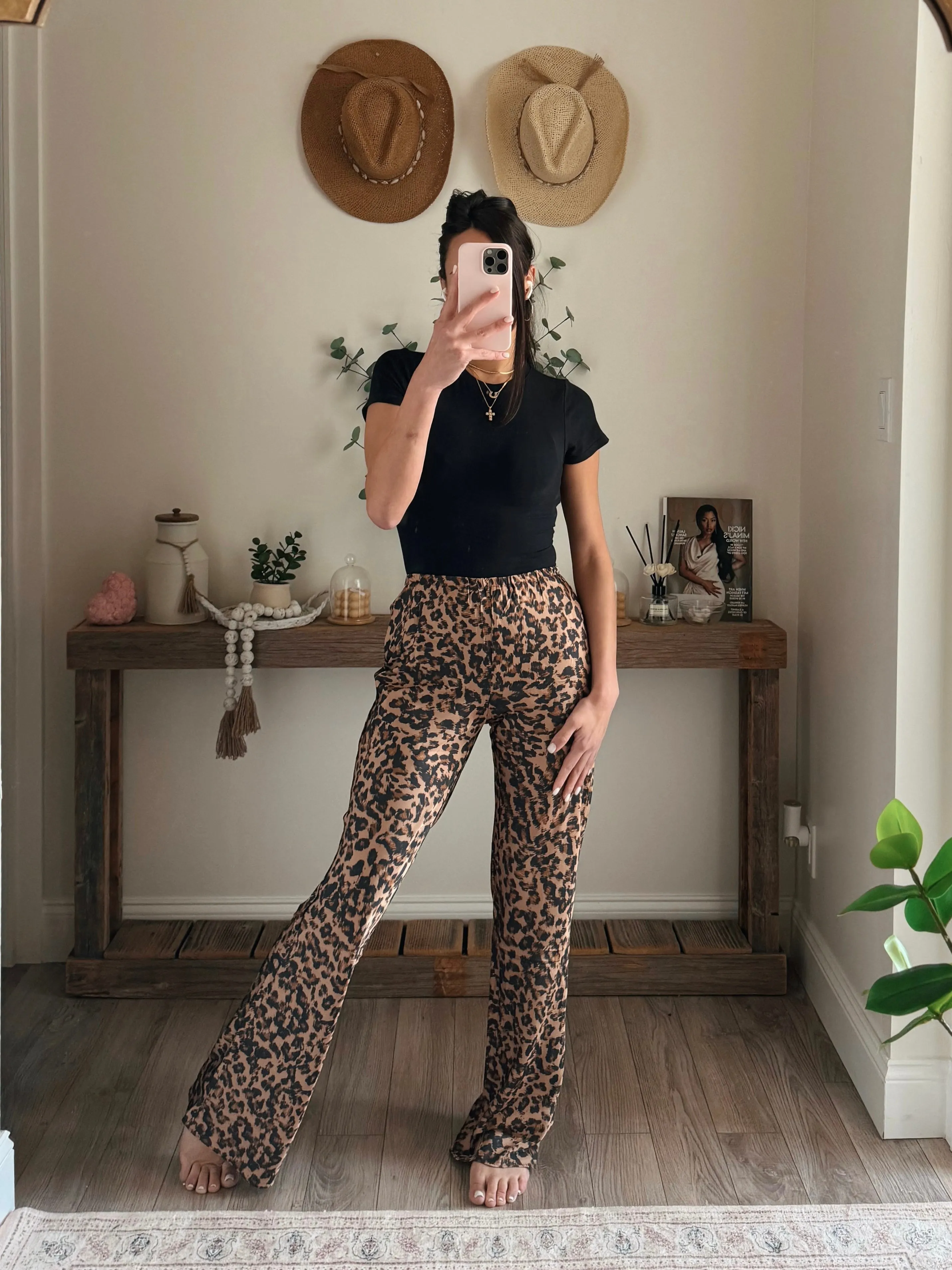 Leopard Stretch Waist Pants