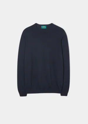 Leysmill Cotton Cashmere Jumper In Dark Navy
