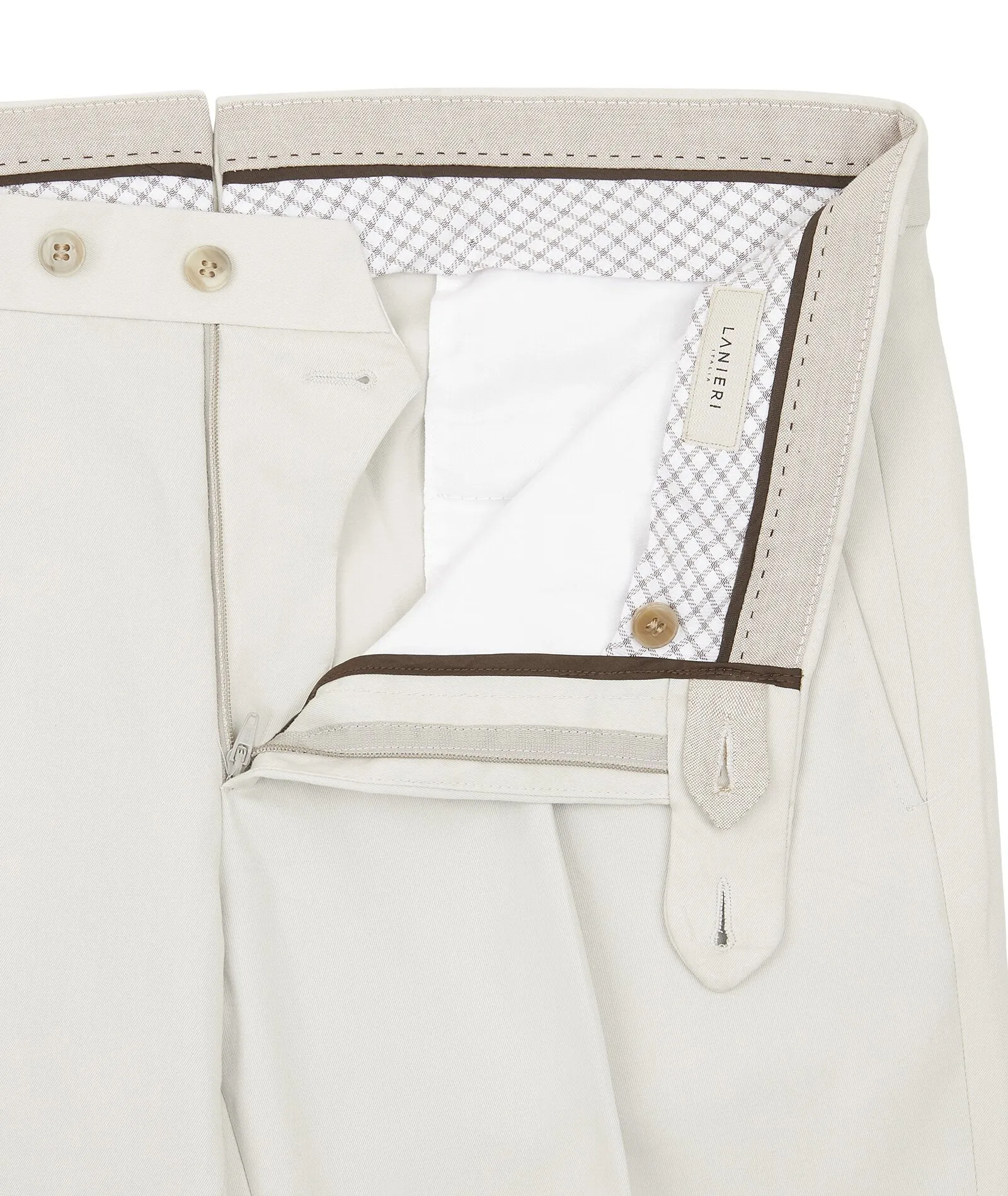 Light Beige Cotton Cashmere Chinos