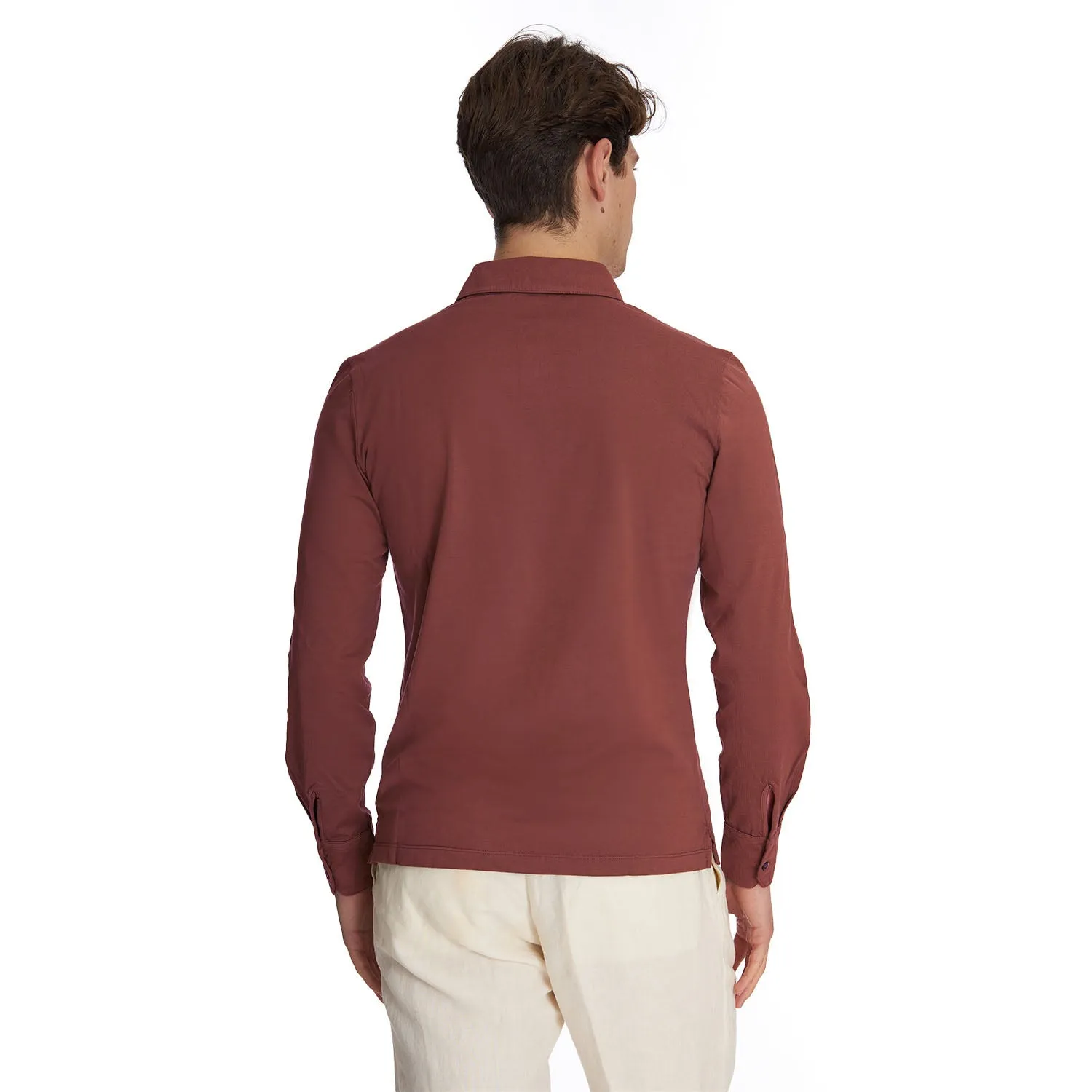 LIGHT BROWN LONG SLEEVE POLO