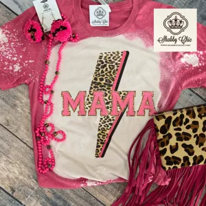 Lightning Bolt Mama with Glitter Tee