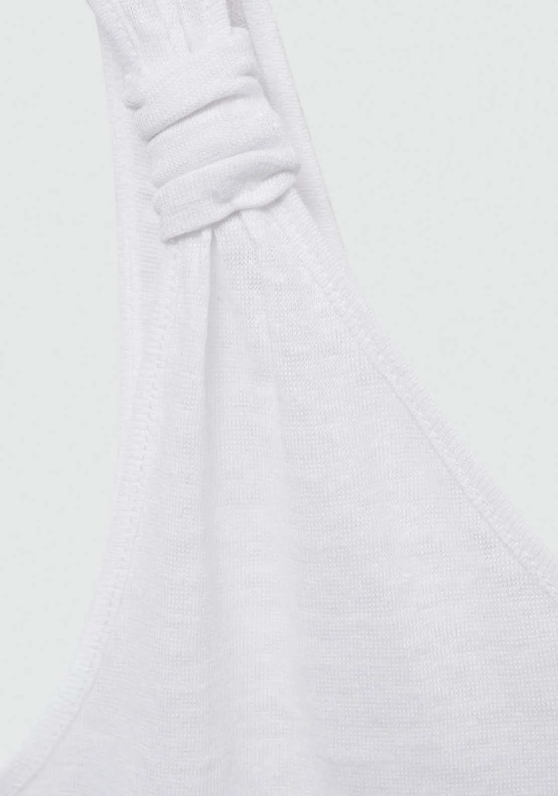 Linen top with knotted straps