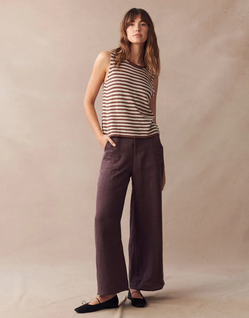 Little Lies Jude Linen Pants - Cherry