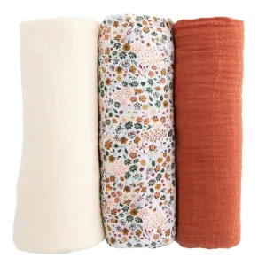 Little Unicorn Cotton Muslin Swaddle Set (Pressed Petals)