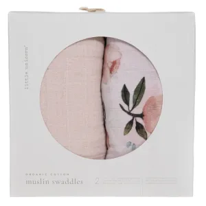 Little Unicorn Organic Cotton Muslin Swaddle Blanket Set (Watercolor Floret)
