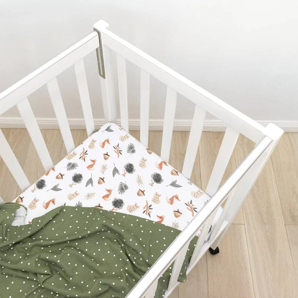 Living Textiles - Childcare Cot Fitted Sheet - Olive Green