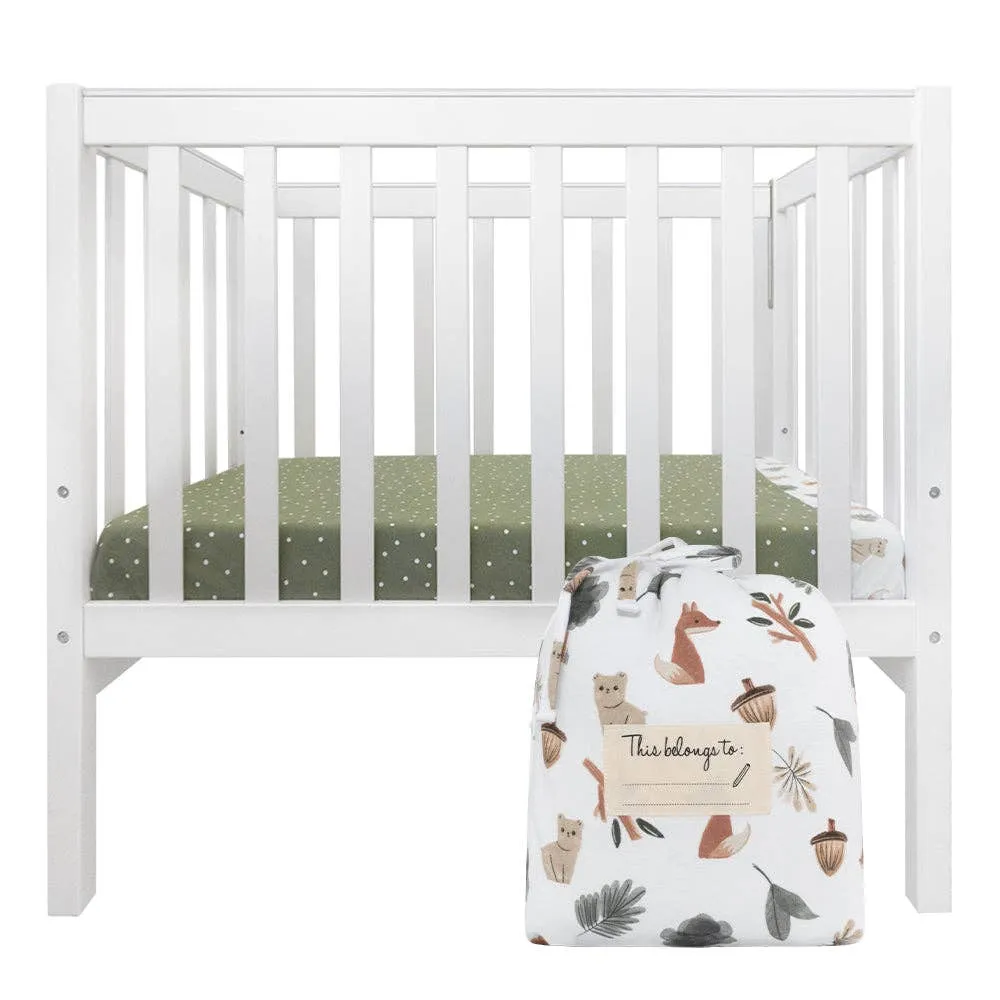 Living Textiles - Childcare Cot Fitted Sheet - Olive Green