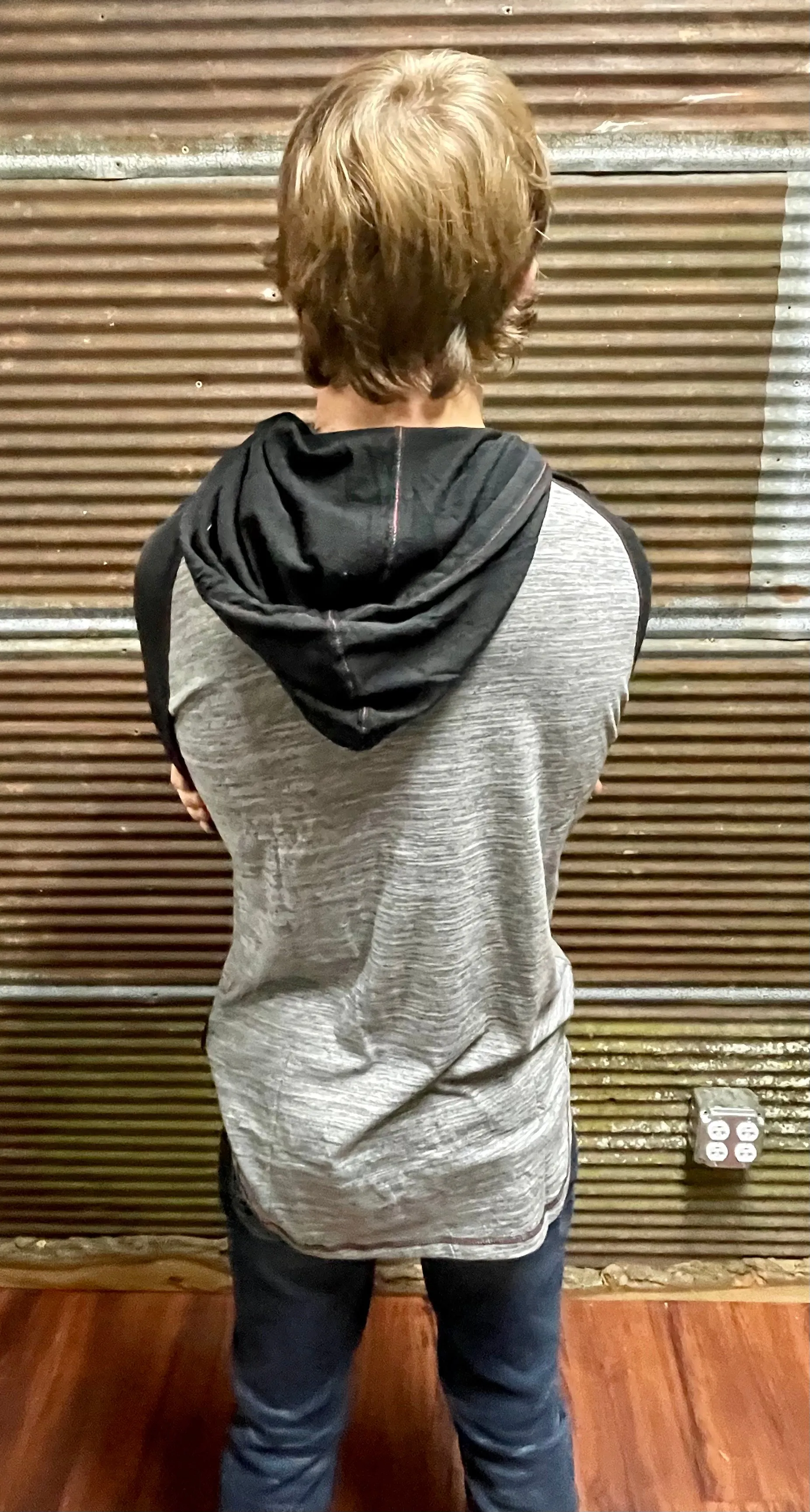 Long Sleeve Color Block Pullover Thin Hoodie