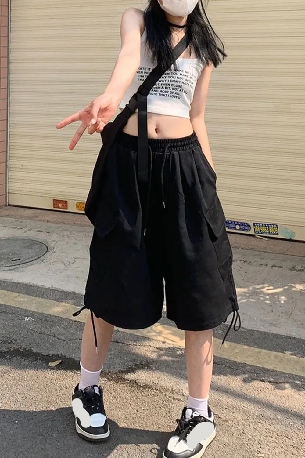 Loose Big Pockets Vintage Shorts Pants
