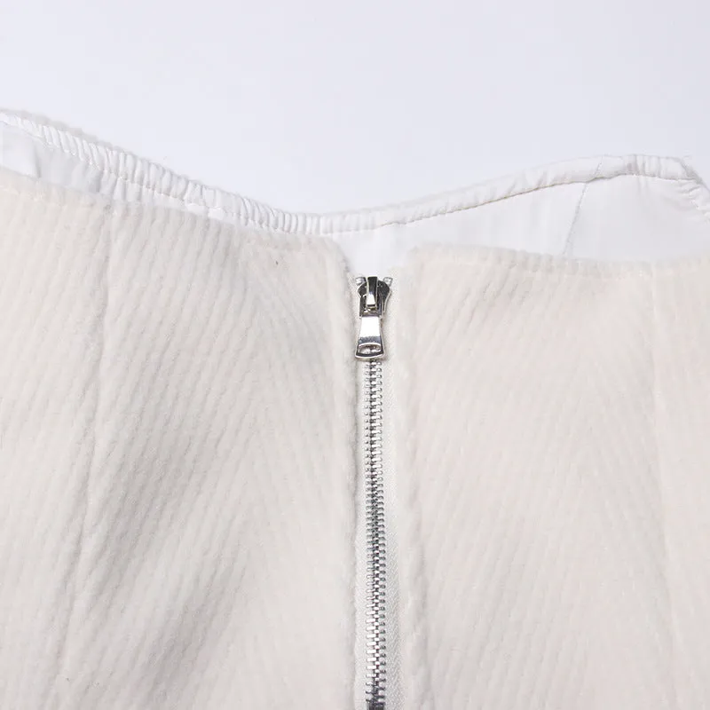 Loose Boning Corset Cropped Top Pants Two Piece Set