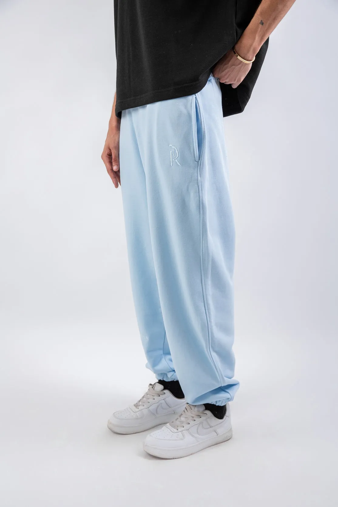 Loose Drawstring Sweatpants-Denim Dream