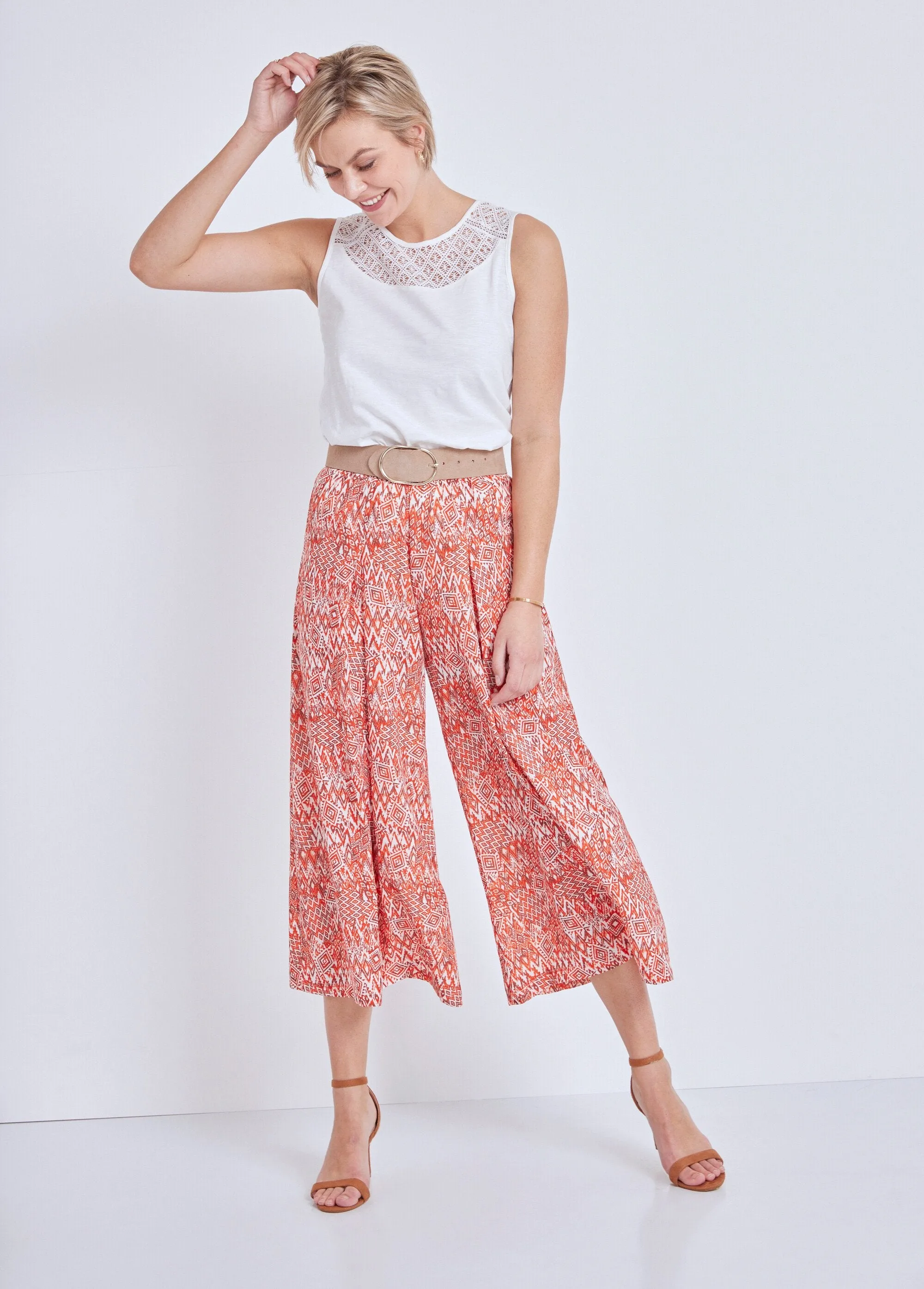 Loose elasticated waist culottes