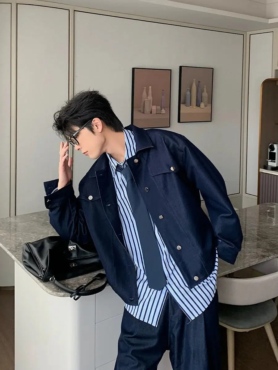 Loose Fit Casual Jacket Pants Set