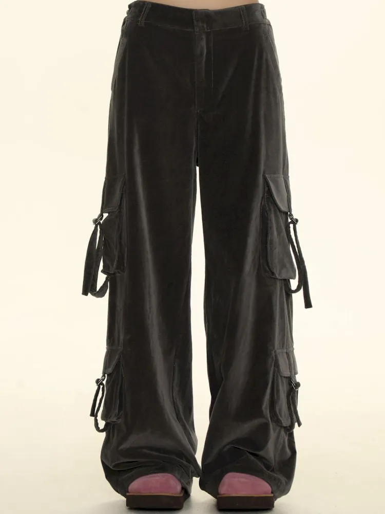 Loose Fit Wide-Leg Adjustable Pants