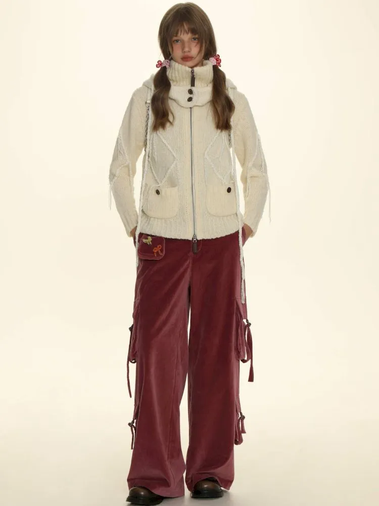 Loose Fit Wide-Leg Adjustable Pants