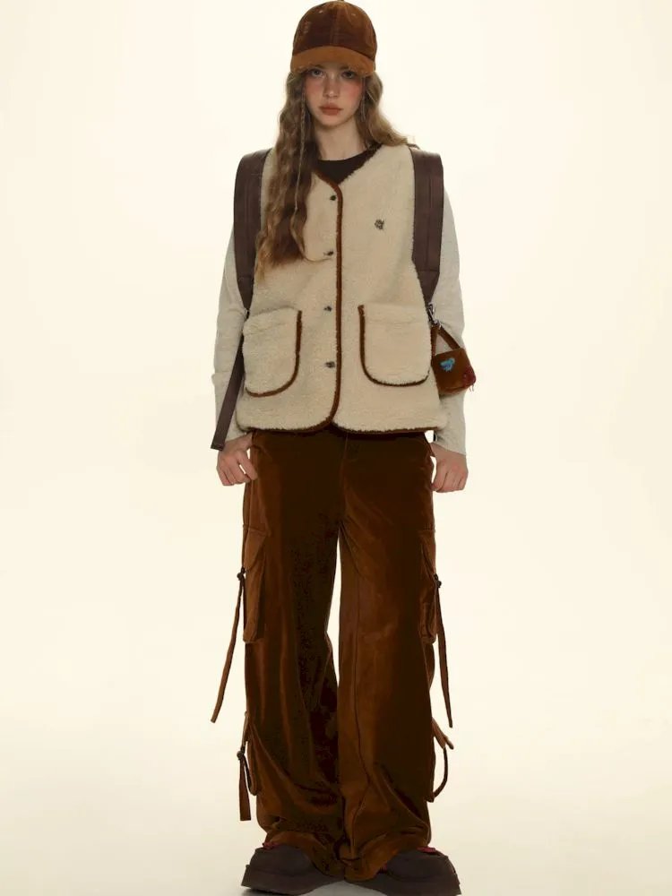 Loose Fit Wide-Leg Adjustable Pants