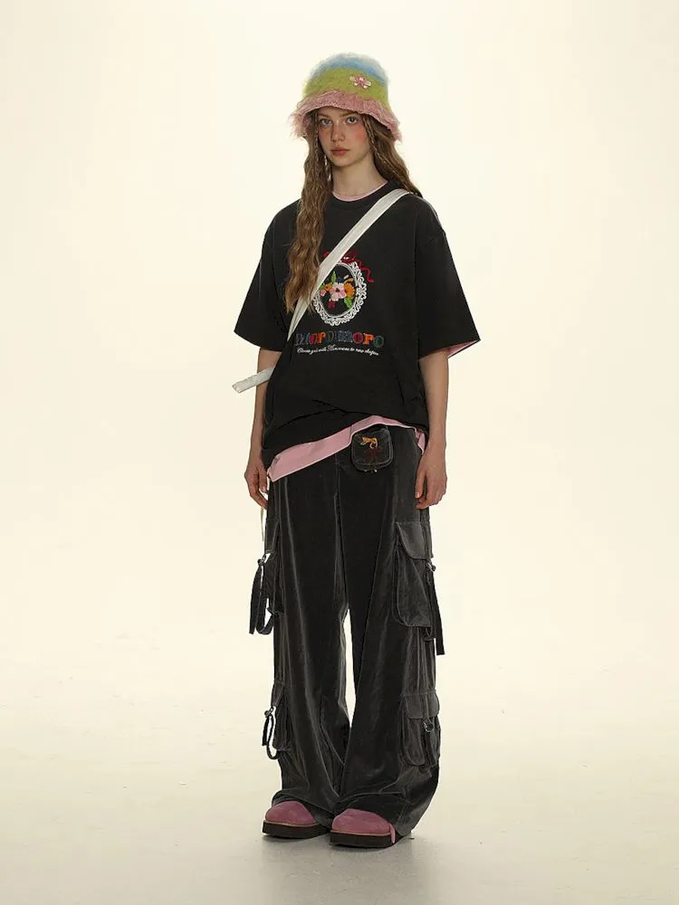 Loose Fit Wide-Leg Adjustable Pants