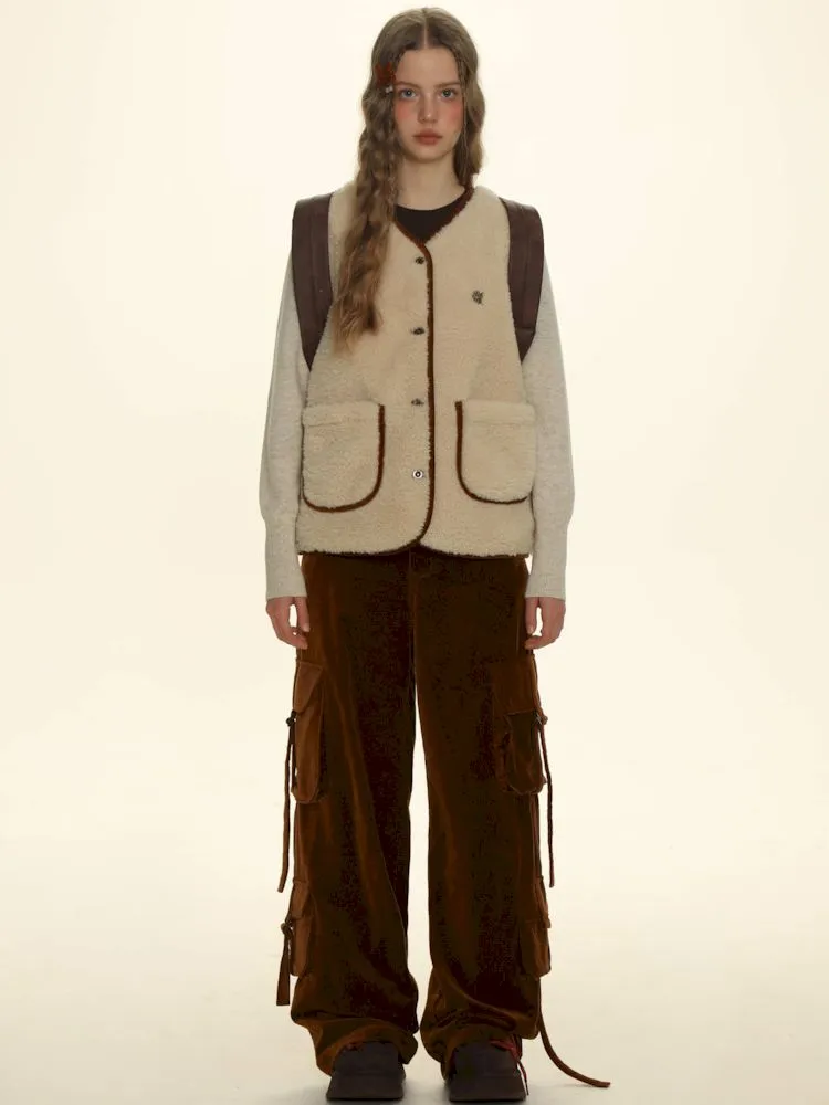 Loose Fit Wide-Leg Adjustable Pants