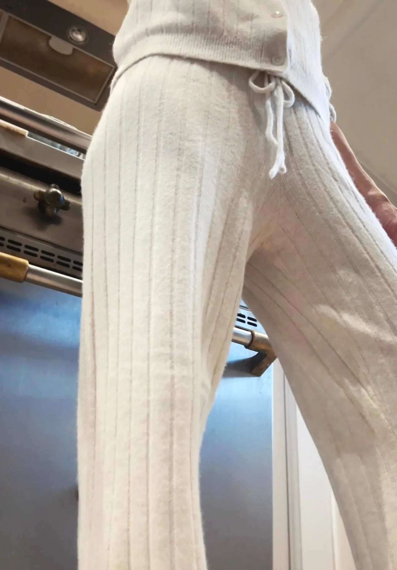 LOOSE KNIT PANTS - OFF WHITE
