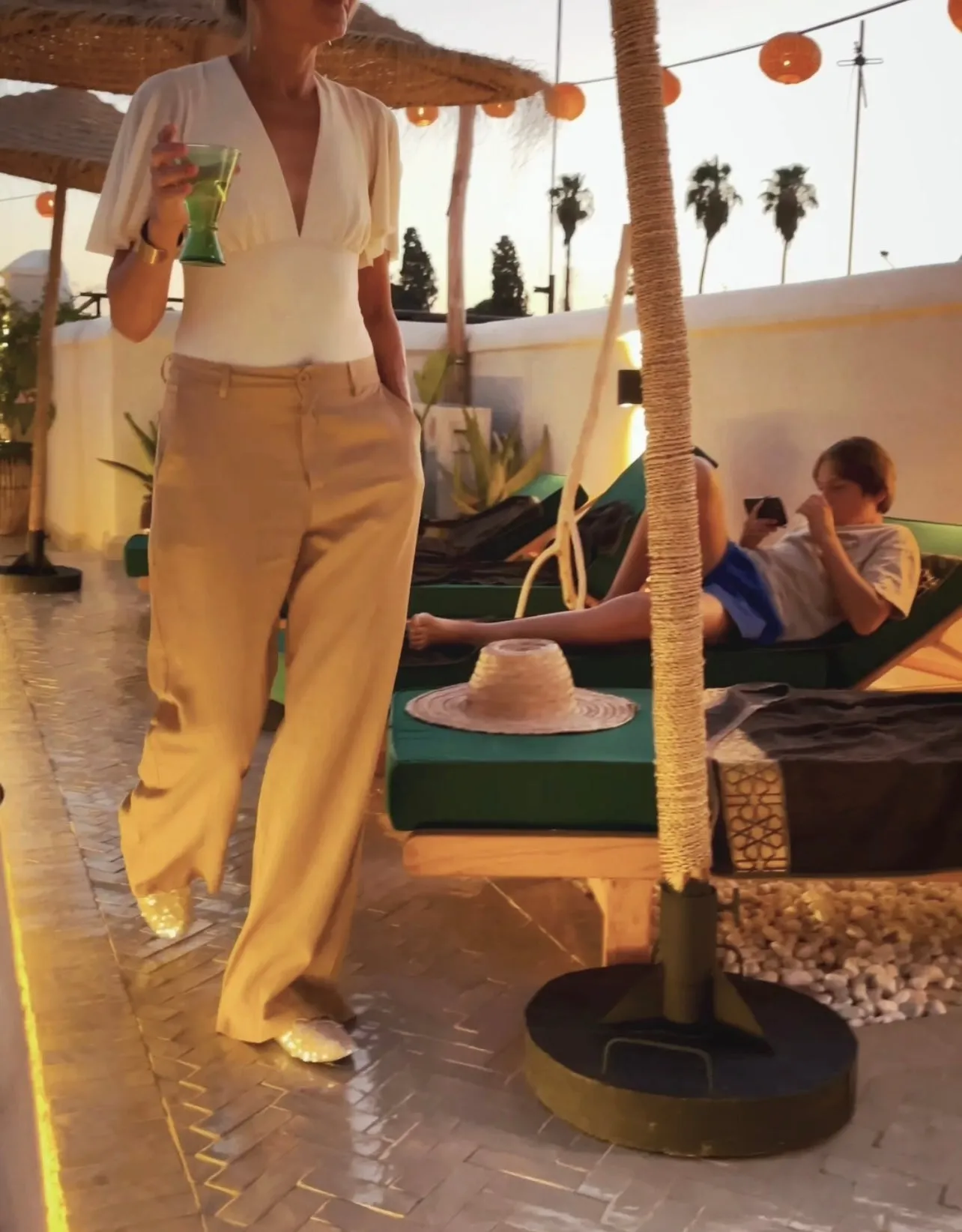 LOOSE LINEN PANTS - CAMEL