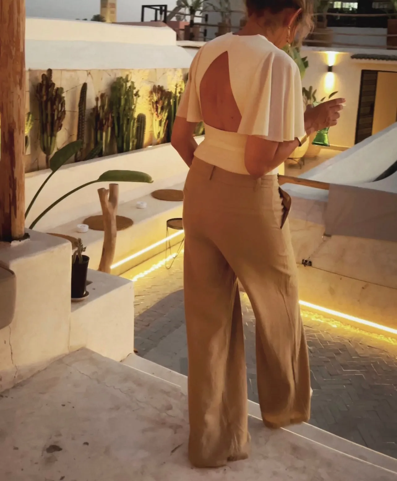 LOOSE LINEN PANTS - CAMEL