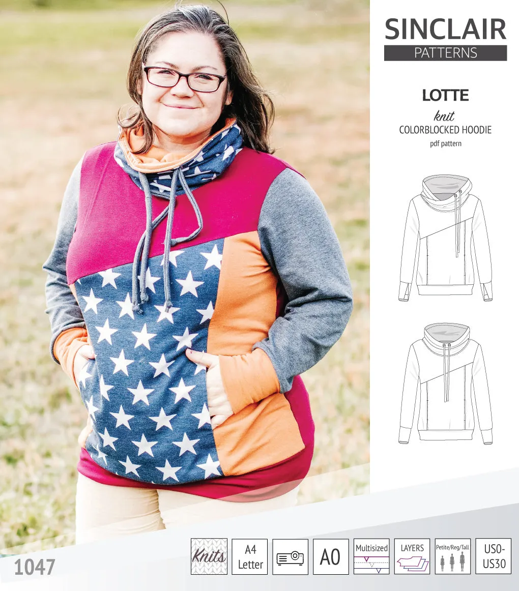 Lotte colorblocked hoodie for women (PDF)