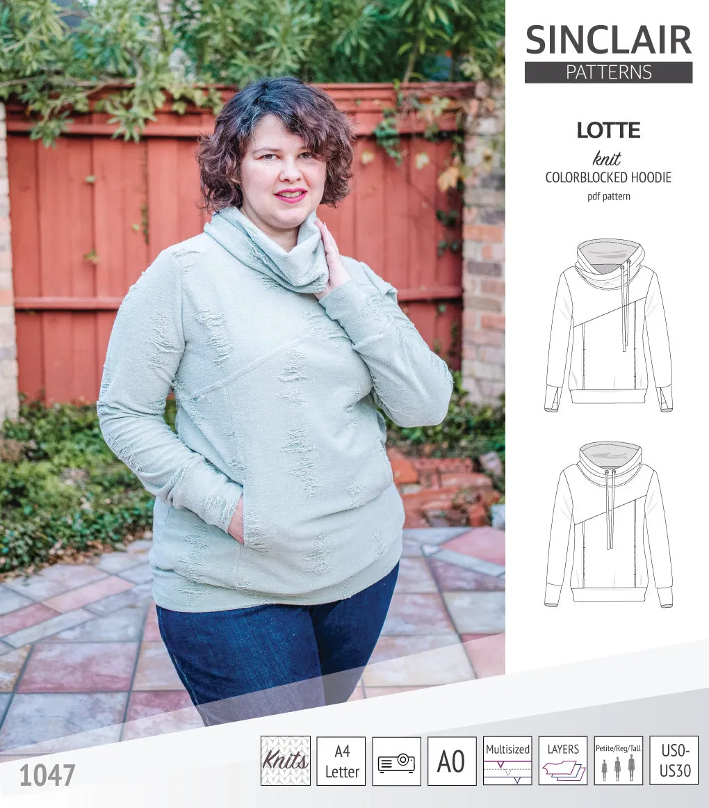 Lotte colorblocked hoodie for women (PDF)