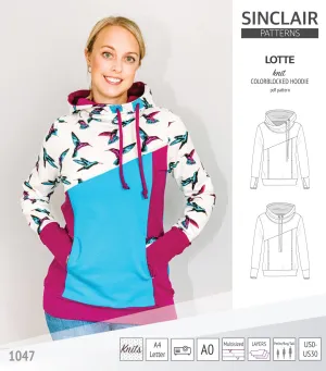 Lotte colorblocked hoodie for women (PDF)