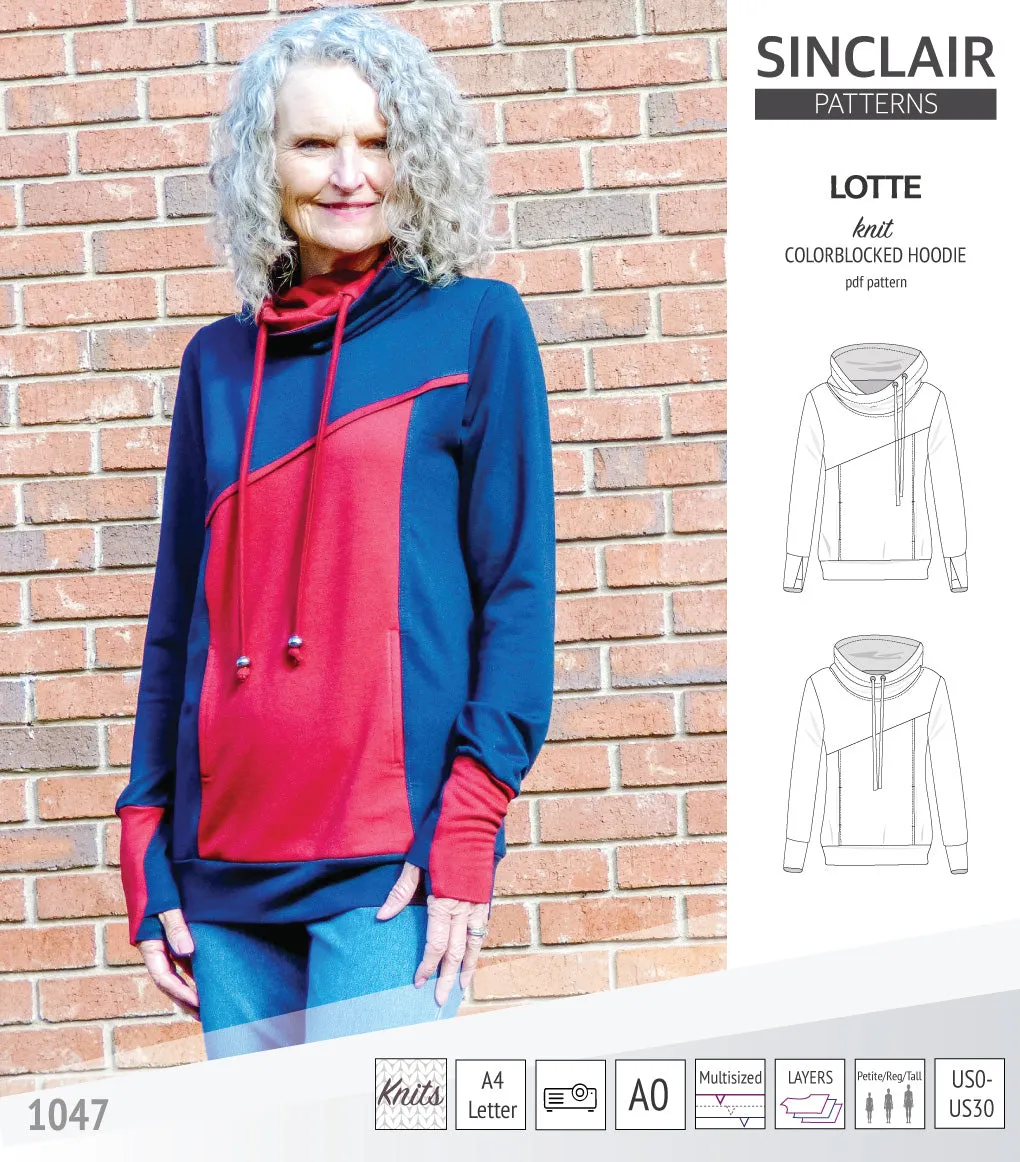 Lotte colorblocked hoodie for women (PDF)