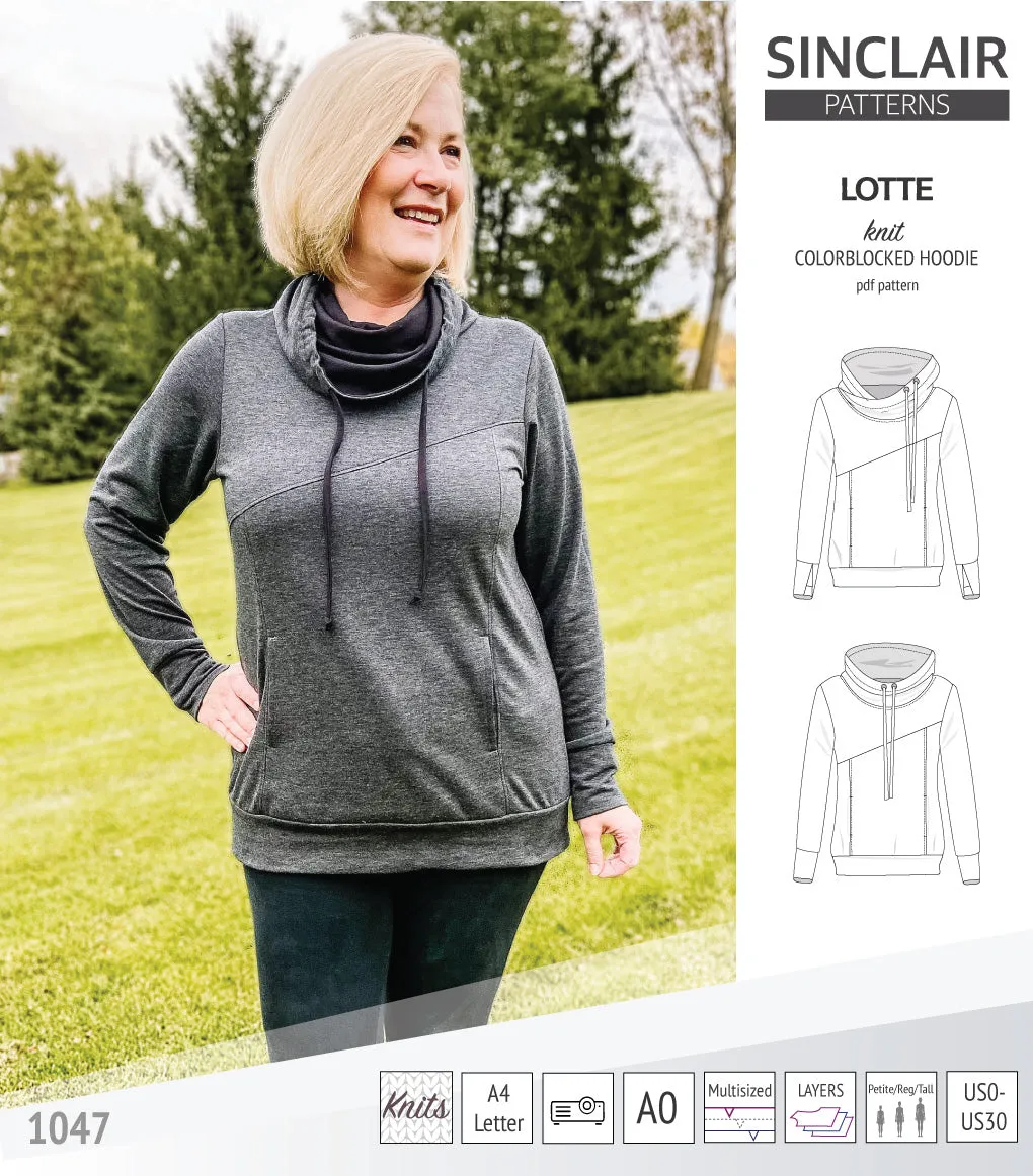 Lotte colorblocked hoodie for women (PDF)