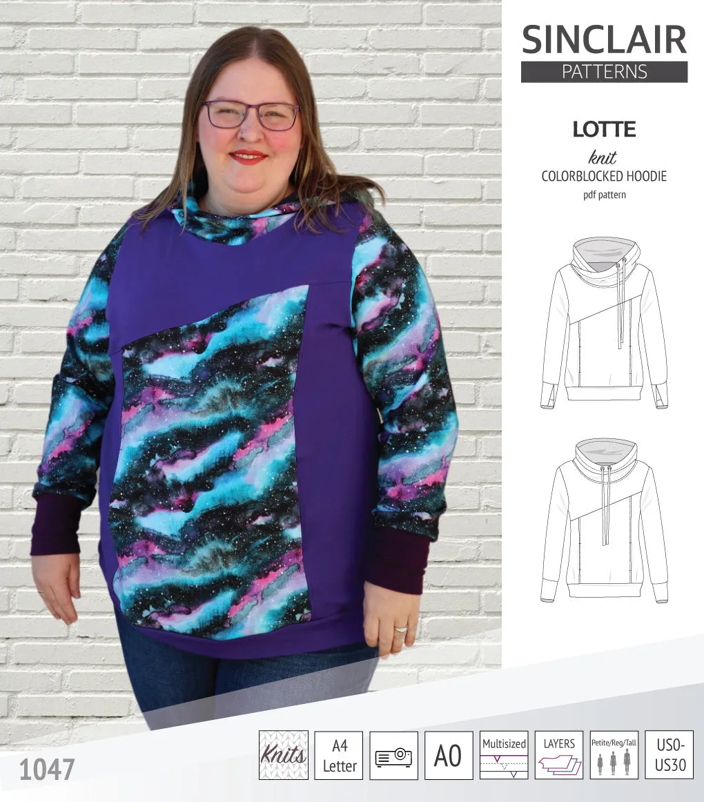 Lotte colorblocked hoodie for women (PDF)