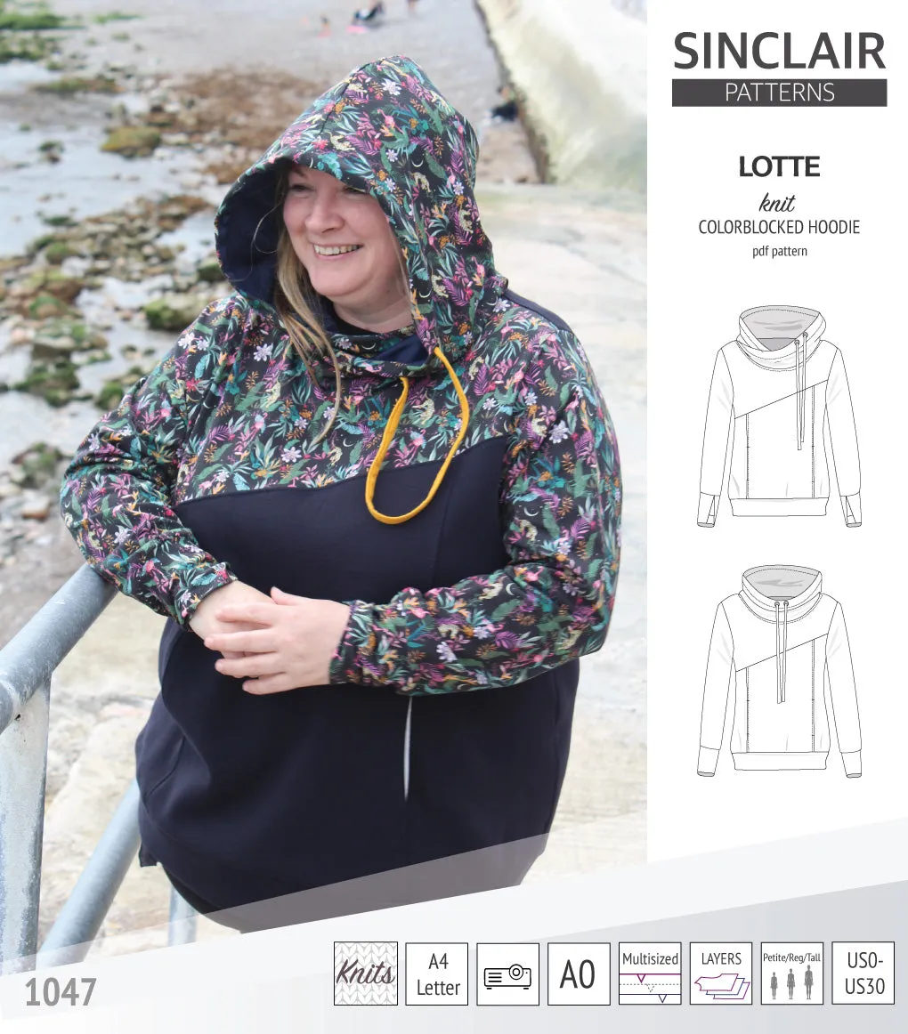 Lotte colorblocked hoodie for women (PDF)
