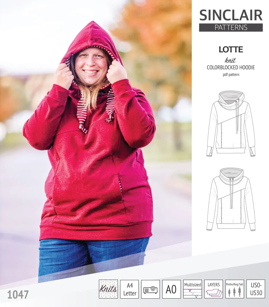 Lotte colorblocked hoodie for women (PDF)