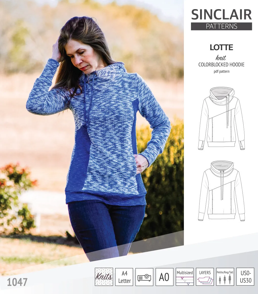 Lotte colorblocked hoodie for women (PDF)