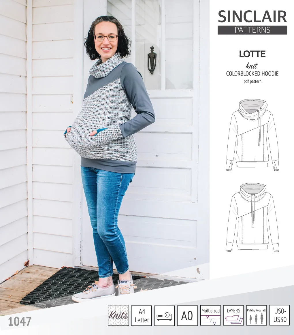 Lotte colorblocked hoodie for women (PDF)