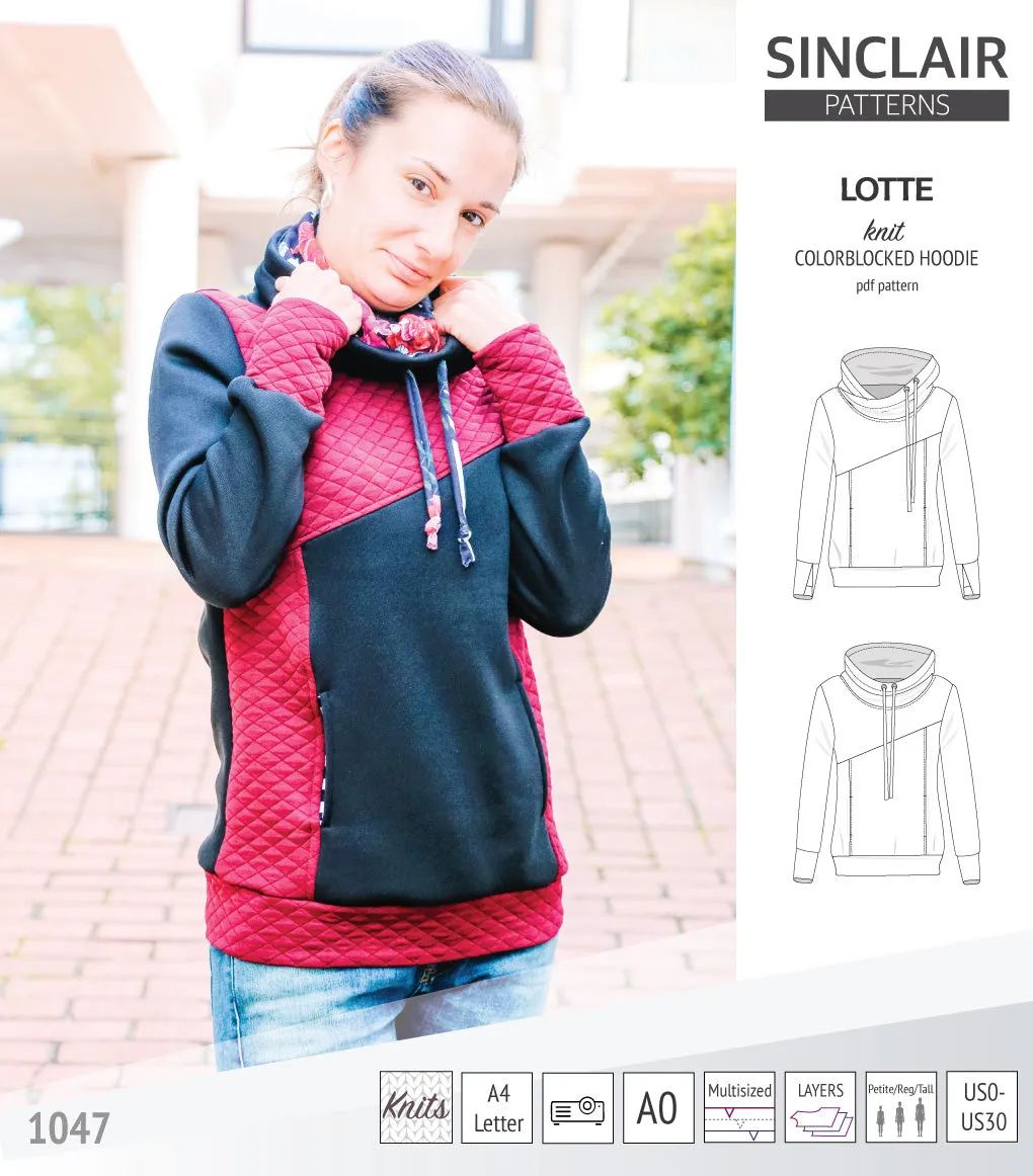 Lotte colorblocked hoodie for women (PDF)