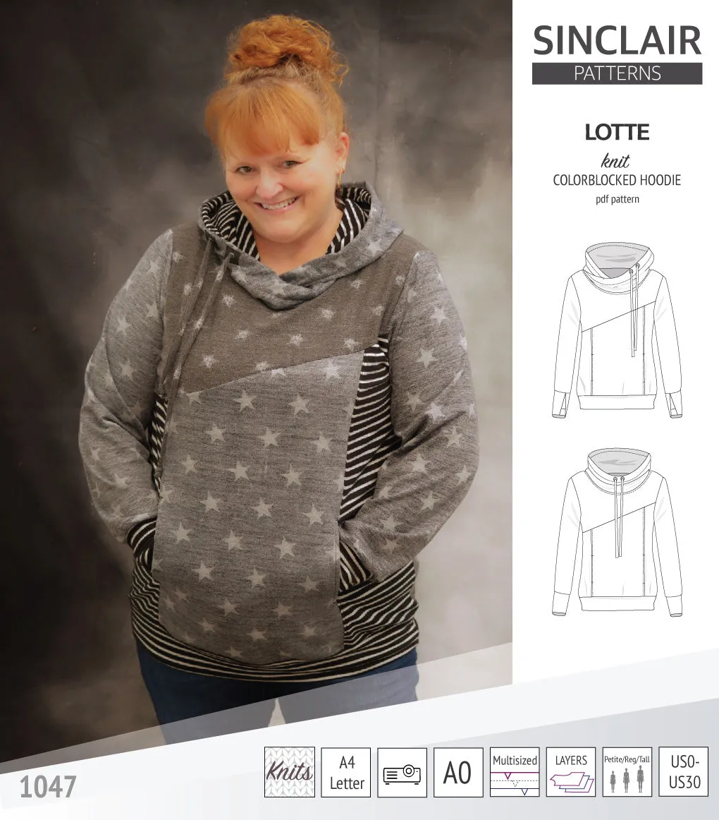 Lotte colorblocked hoodie for women (PDF)