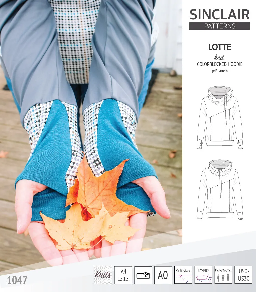 Lotte colorblocked hoodie for women (PDF)