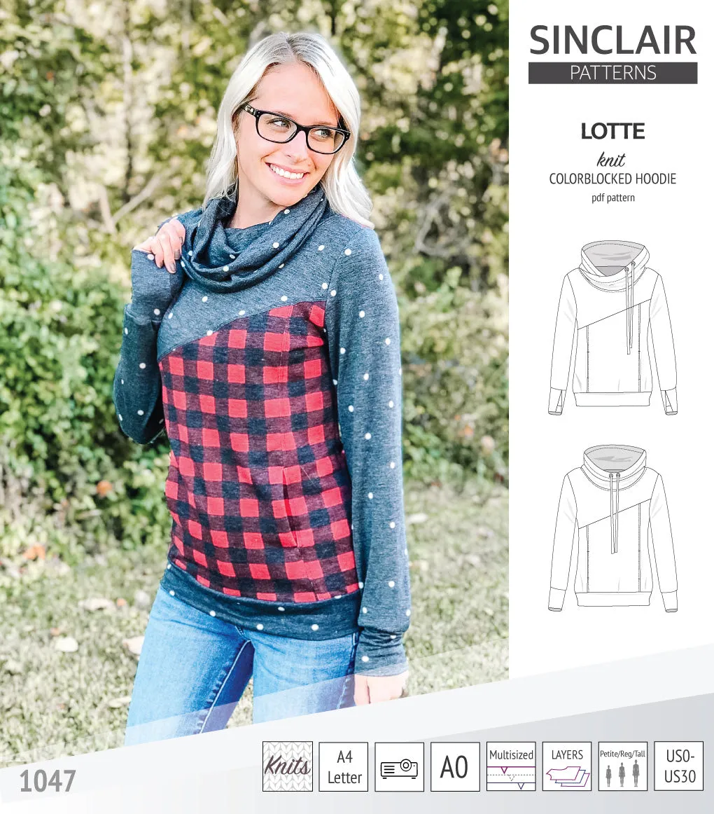 Lotte colorblocked hoodie for women (PDF)