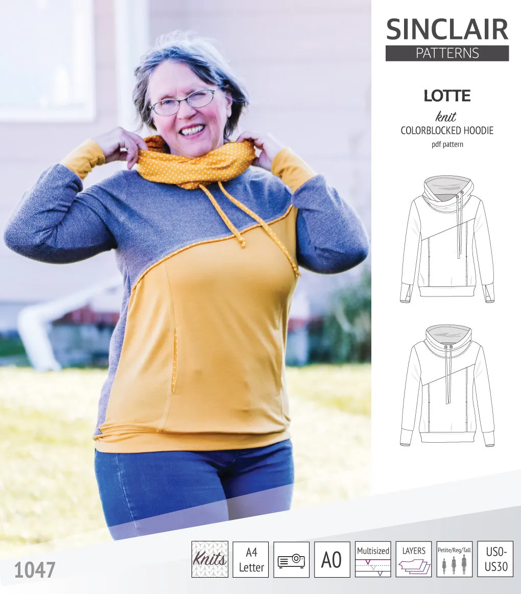 Lotte colorblocked hoodie for women (PDF)