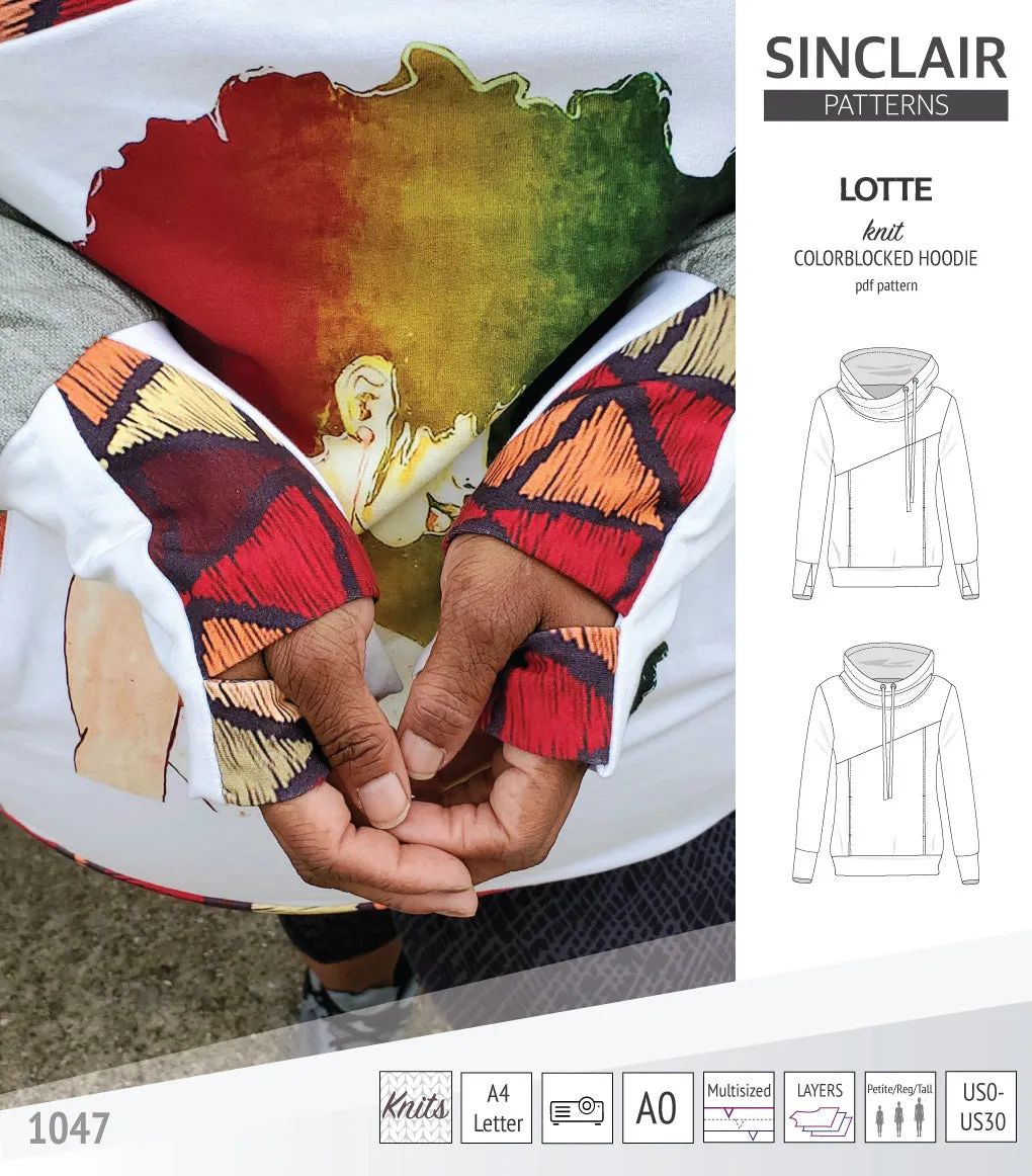 Lotte colorblocked hoodie for women (PDF)