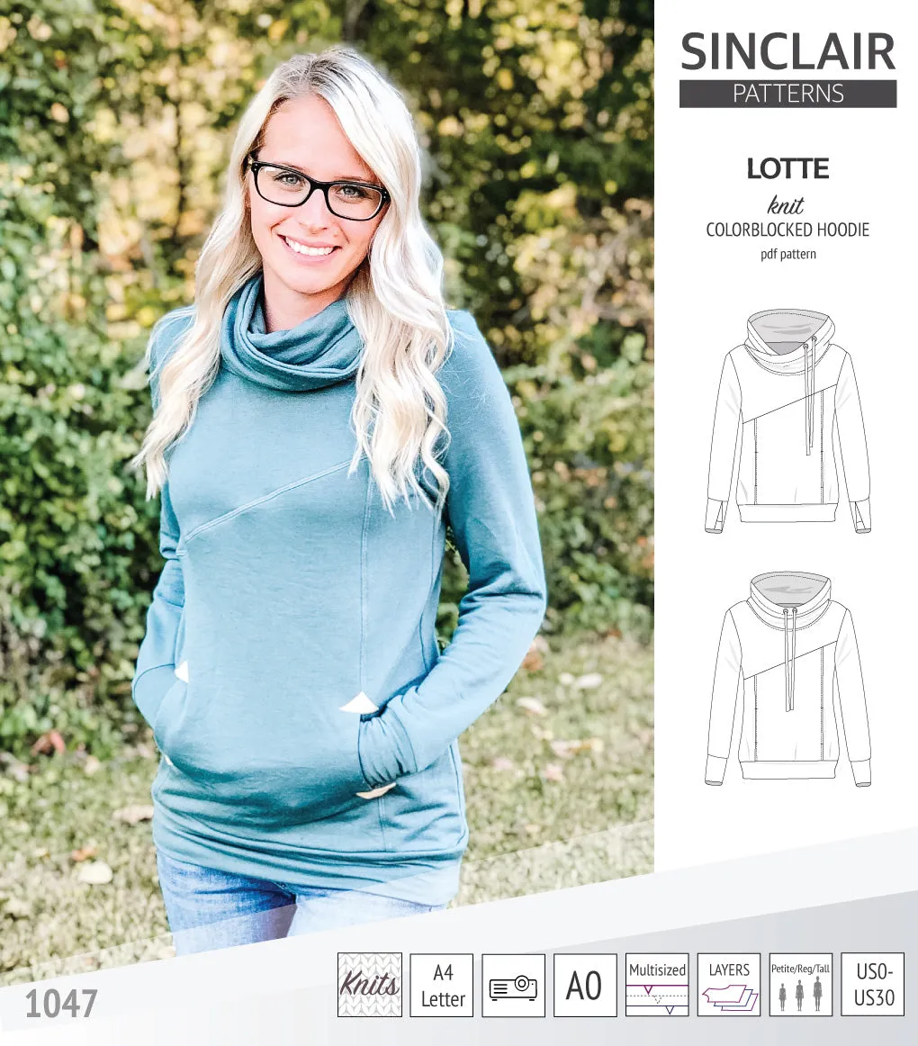 Lotte colorblocked hoodie for women (PDF)